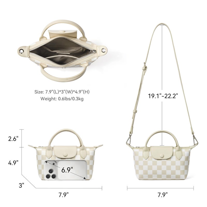 BOSTANTEN Mini Tote for Women Crossbody Bag with Adjustable Strap Top Handle Purse for Everyday Use,Brown - Image 5