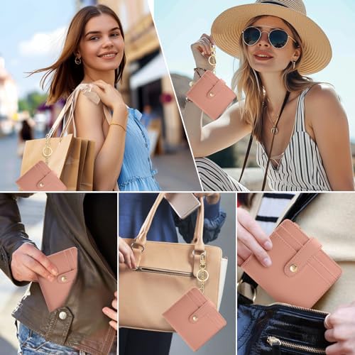 Jogjam Coral Pink Rfid Ladies Wallet, Small Slim Thin Compact Credit Card Women Wallet, PU Leather Bifold Cash Zipper Coin Pocket ID Window for Female - Image 2