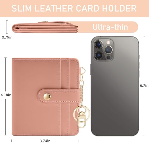 Jogjam Coral Pink Rfid Ladies Wallet, Small Slim Thin Compact Credit Card Women Wallet, PU Leather Bifold Cash Zipper Coin Pocket ID Window for Female - Image 5