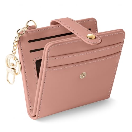 Jogjam Coral Pink Rfid Ladies Wallet, Small Slim Thin Compact Credit Card Women Wallet, PU Leather Bifold Cash Zipper Coin Pocket ID Window for Female - Image 1