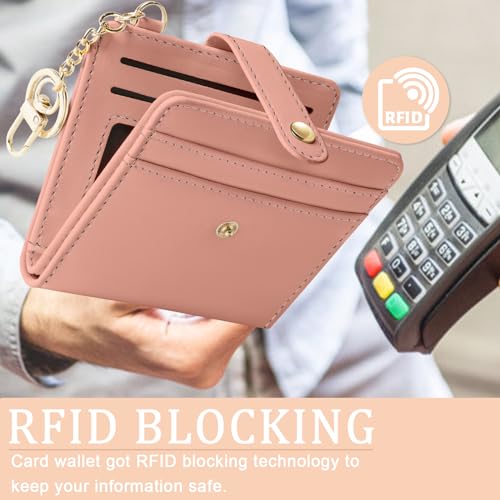 Jogjam Coral Pink Rfid Ladies Wallet, Small Slim Thin Compact Credit Card Women Wallet, PU Leather Bifold Cash Zipper Coin Pocket ID Window for Female - Image 3