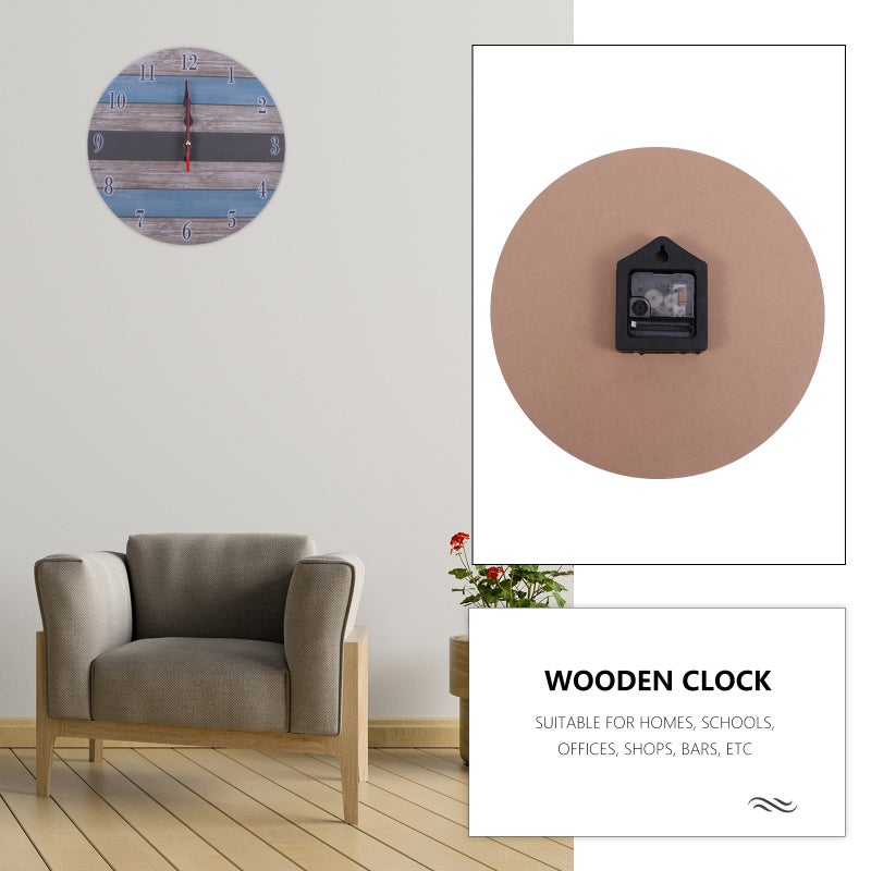 Rustic Wall Clock Decoration Household Hanging Clock Clock Adornment - Image 4