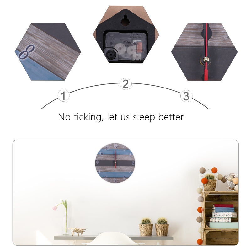 Rustic Wall Clock Decoration Household Hanging Clock Clock Adornment - Image 3