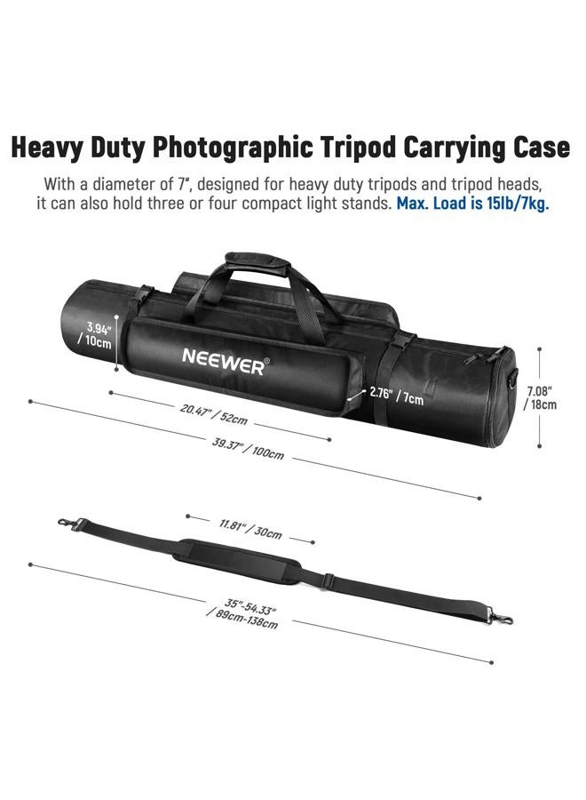 Neewer Tripod Carrying Case, Heavy Duty Waterproof Nylon Bag with Handles & Shoulder Straps, Compact Case with Full Length Zippered Closure, External Pocket for Light Stand/Boom Stand/Tripod, Black, - Image 4