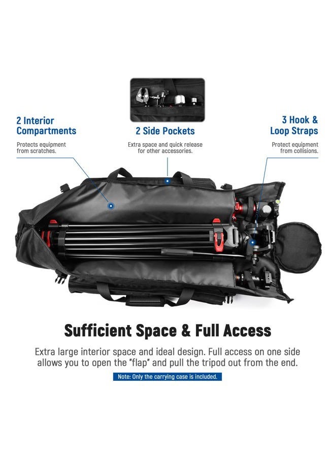 Neewer Tripod Carrying Case, Heavy Duty Waterproof Nylon Bag with Handles & Shoulder Straps, Compact Case with Full Length Zippered Closure, External Pocket for Light Stand/Boom Stand/Tripod, Black, - Image 2