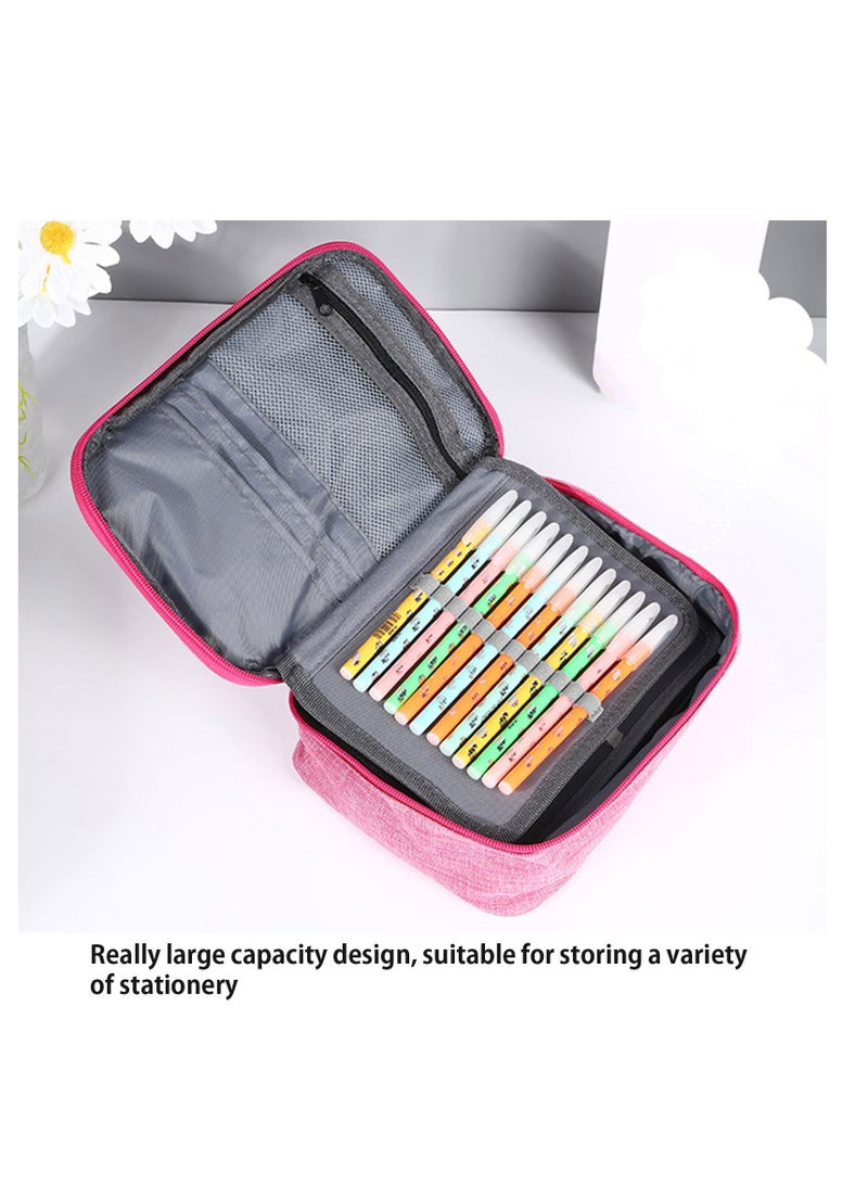 Bonita Pencil box: Ideal for Students, Artists, and On-the-Go Creatives, Storage for Brushes, Sketching Tools, Spacious Multifunctional Colored and Stationery for Boys and Girls, Big capacity - pink  - Image 2