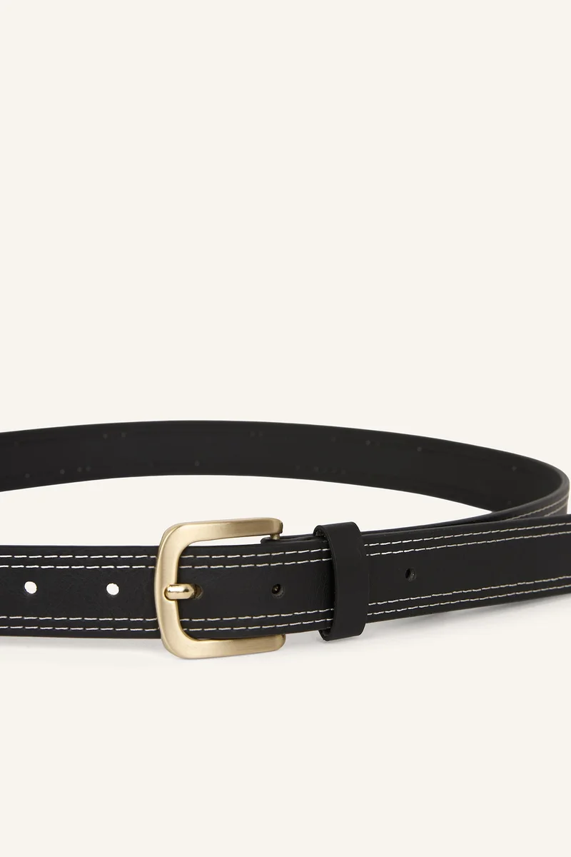 Defacto Woman Rectangular Buckle Faux Leather Casual Belt