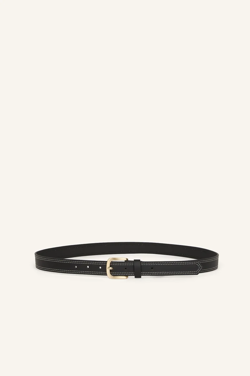 Woman Rectangular Buckle Faux Leather Casual Belt