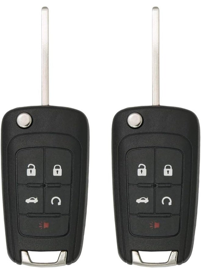 Keyless2Go New Keyless Remote 5 Button Flip Car Key Fob for Vehicles That Use FCC OHT01060512 (2 Pack) - Image 2