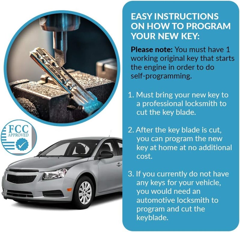 Keyless2Go New Keyless Remote 5 Button Flip Car Key Fob for Vehicles That Use FCC OHT01060512 (2 Pack) - Image 5