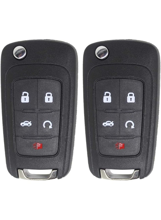 Keyless2Go New Keyless Remote 5 Button Flip Car Key Fob for Vehicles That Use FCC OHT01060512 (2 Pack) - Image 1