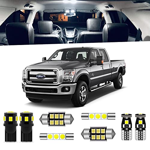 ENDPAGE 14Pieces F250 F350 Interior LED Light Kit for 19992016 Ford F250 F350 Super Duty White 6000K Interior LED Lighting Package Cargo Lights License Plate Lights Install Tool