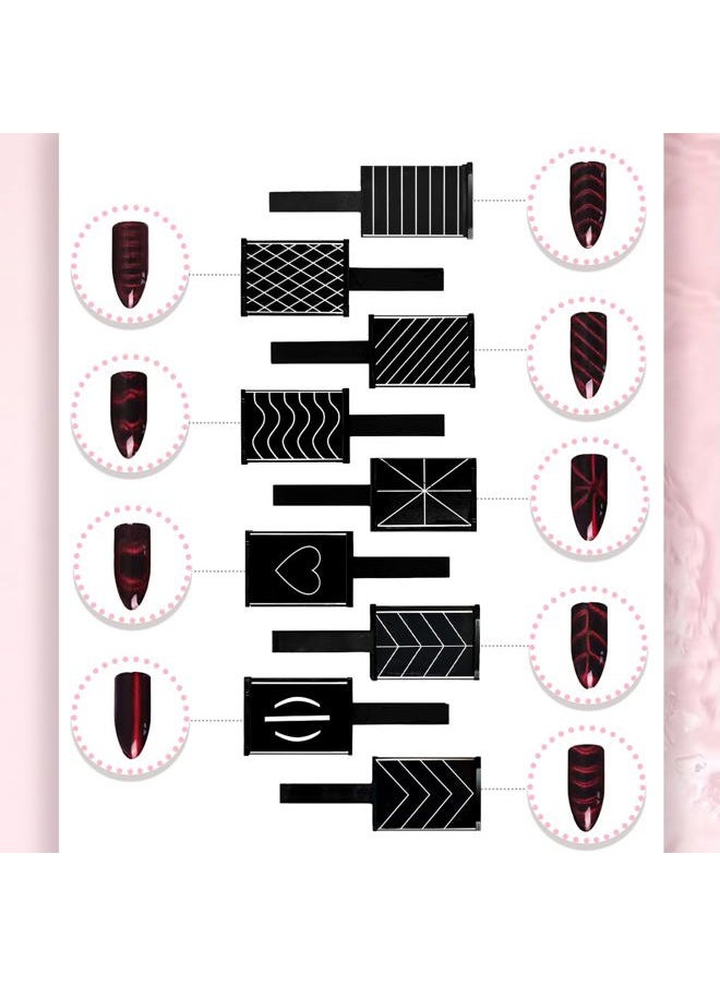 PhantomSky - 15 Pcs Strong Nail Magnet Stick Nail Art DIY Cat Eye Gel Polish Cat Eye Magnet Tool Nail Art Magnet Stick Set Double-headed Magnet Wand Pattern Magnet Stick for 3D Cat Eye Effect - Image 1