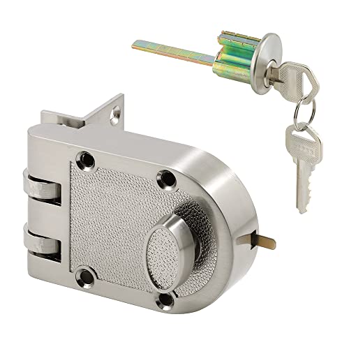 Defender Security Prime-Line U 10817 Deadlock, Jimmy-Resistant, Single Cylinder Door Lock with a Satin Nickel Finish (Single Pack) - Image 1