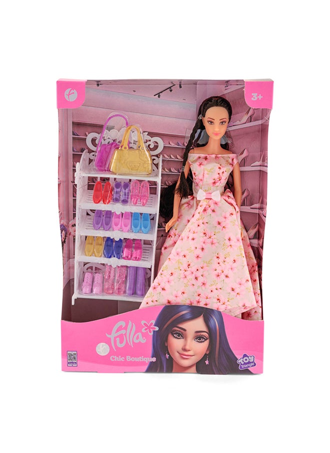 Fulla Boutique Doll With Shoes And Bags – Includes 10 Pairs Of Shoes, 2 Handbags, Ankle Boots And Shelf Fashion Fun For Girls Who Love Dressing Up- Great Gift For Pretend Styling Play, Perfect For Eid Gifting  - Image 2