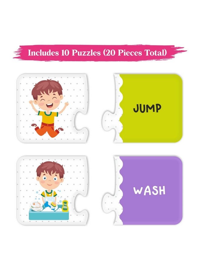 Webby Action Word 2 Pieces Learning Pack Jigsaw Puzzle, Montessori Early Educational Pre School Puzzle Toys For 3+ Years Kid - Image 2