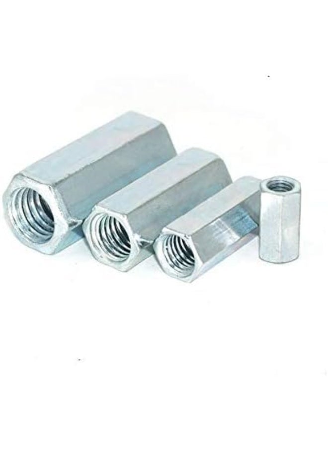 Poaker Galvanized Iron Threaded Long Nut Hexagonal Sleeve Coupling For Bolts, Rods, Studs, And Screws, Corrosion-Resistant, Ideal For Industrial And Construction Use (8Mm, 5, Pcs)  - Image 4