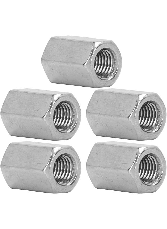 Poaker Galvanized Iron Threaded Long Nut Hexagonal Sleeve Coupling For Bolts, Rods, Studs, And Screws, Corrosion-Resistant, Ideal For Industrial And Construction Use (8Mm, 5, Pcs)  - Image 1