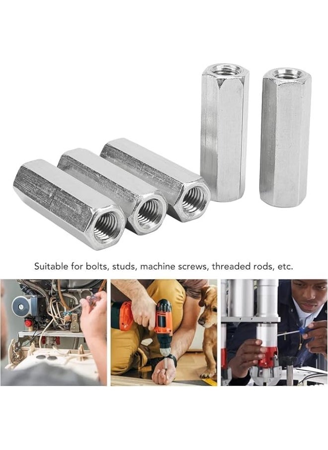 Poaker Galvanized Iron Threaded Long Nut Hexagonal Sleeve Coupling For Bolts, Rods, Studs, And Screws, Corrosion-Resistant, Ideal For Industrial And Construction Use (8Mm, 5, Pcs)  - Image 5