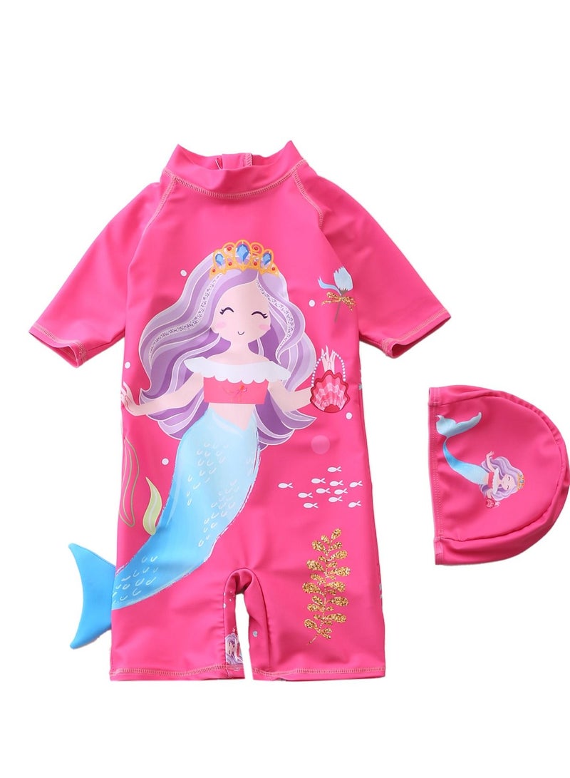 Y&D 2 piece children's swimsuit girl baby one piece surfing suit baby swimming pool girl swimsuit 70-80 cm - Image 1