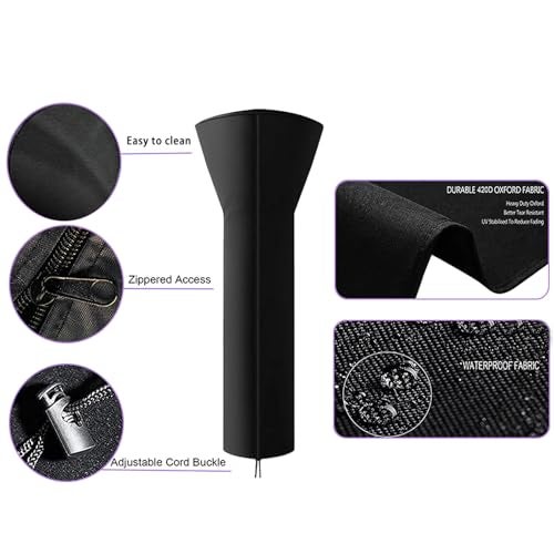 Mcvomv Outdoor Patio Heater Covers Waterproof with ZipperOutdoor Heater Covers for Patio Propane Waterproof Outdoor Propane Heater Cover Heat Lamp Cover 88 Height x 33 Dome x 19 BaseBlack - Image 3