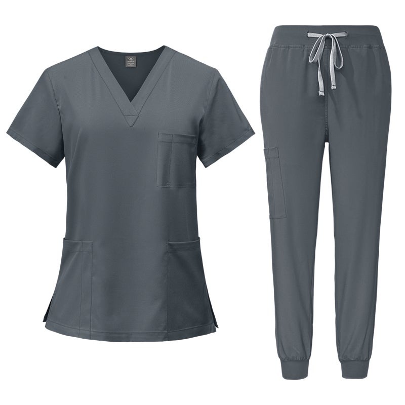 [Same Day Will Be Sent All Colors and Sized] Hand Wash Clothes for Men and Women, Quick-Drying Short-Sleeved Surgical Clothes, Nurse Pet Hospital Work Clothes - Image 1