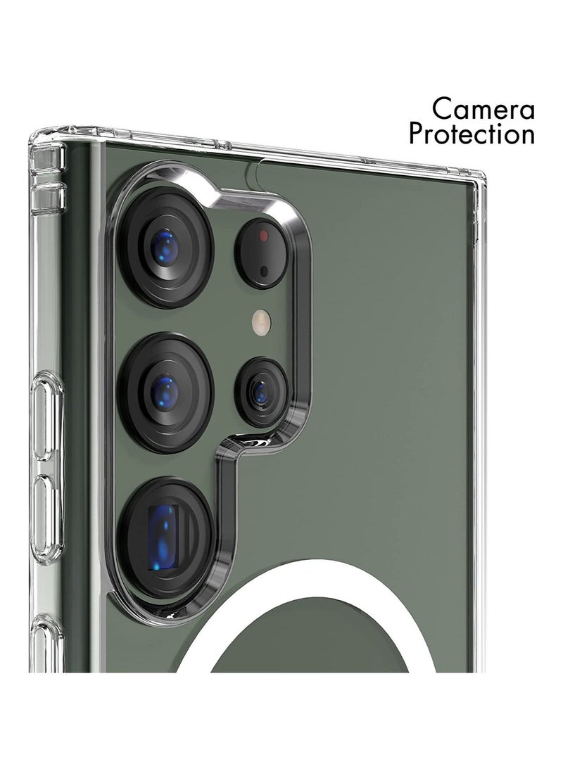 Raxoom Samsung Galaxy S23 Ultra Magnetic Case Clear, Compatible with Magsafe Charging, Slim Fit Protective Cover for Galaxy S23 Ultra, Shockproof Soft Silicone TPU Bumper, Crystal Clear Anti-Yellow - Image 3