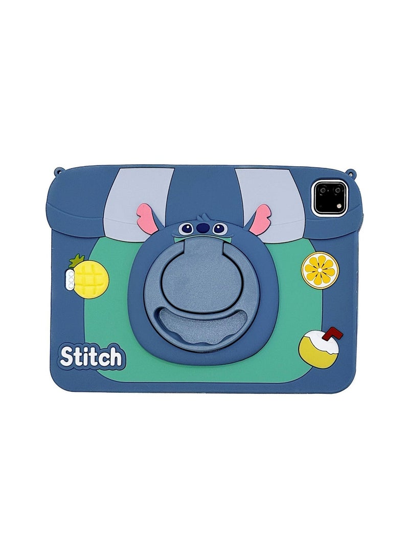 Suitable for iPad pro 2018/2020/2021 11 inch Silicone Case with Rotating Stand Tablet Case Cartoon Cute Patterns Drop Protection Case - Image 1