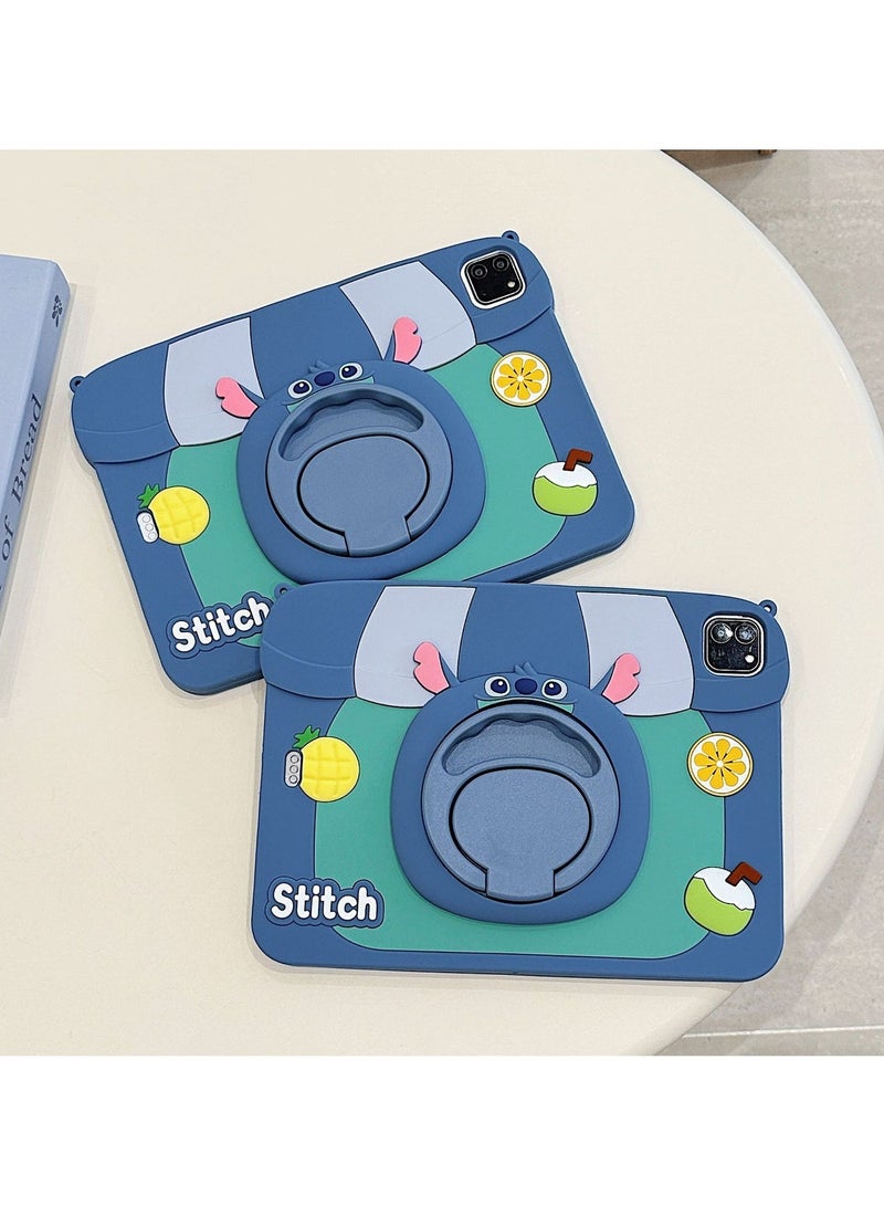 Suitable for iPad pro 2018/2020/2021 11 inch Silicone Case with Rotating Stand Tablet Case Cartoon Cute Patterns Drop Protection Case - Image 4