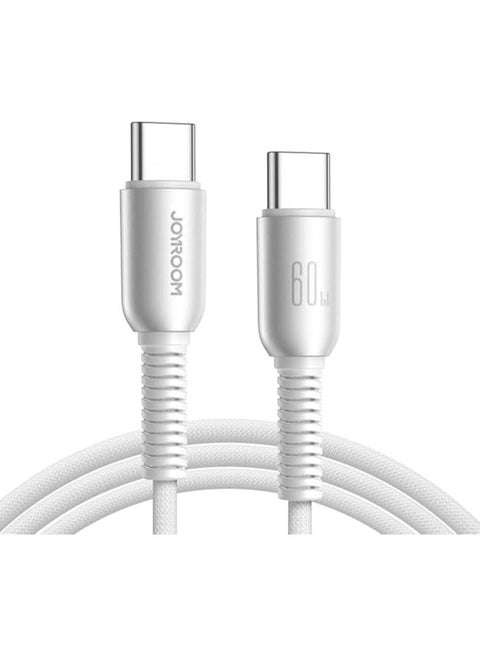 S-A51 60W Fast Charging Type-C to Type-C Data Cable, 1.2m, Advanced Series S-A51 - White