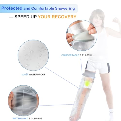 Divvsck Waterproof Full Leg Cast Cover for Shower Kids Available in 3 Sizes Leg Cast Shower Protector Watertight Seal Cast Cover Leg for Knee Foot Ankle No Mark on Skin ReusableRecommended Age811 - Image 5
