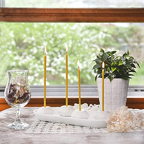 Votprof 50 All Natural Décor 100% Pure Beeswax Taper Candles – Tall (6 in), Unscented, Dripless, Smokeless, Slow Burning, Non Toxic, Honey Scent - for Home, Dinner, Cake, Prayer, Church, Hanukkah, Christmas - Image 2