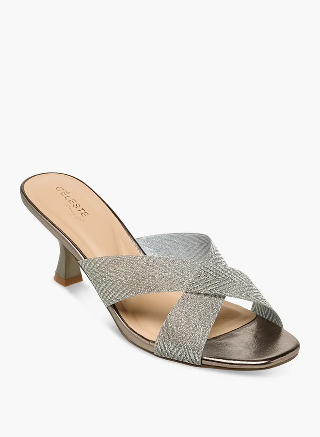 سيليست صنادل بكعب بحزام متقاطع للنساء تشكيلة رمضان