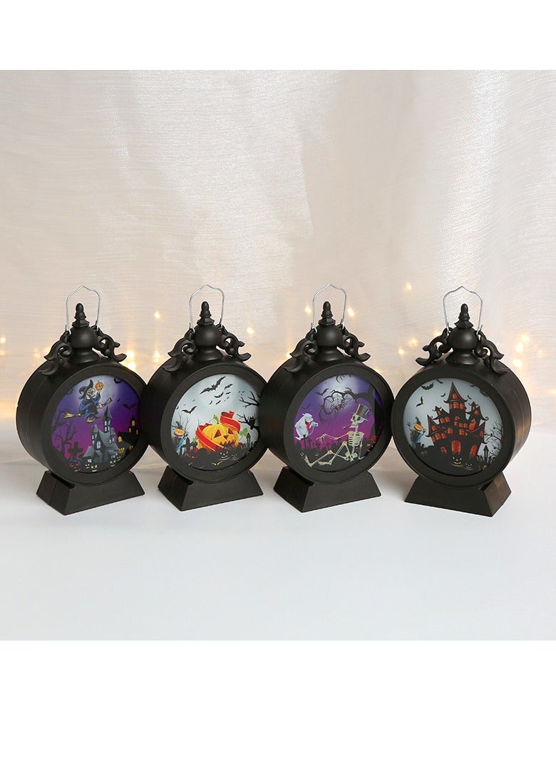 SYOSI Halloween Lantern, Portable Retro Halloween Lights, Vintage Hanging LED Decoration, Outdoor Hanging Plastic Lantern, Battery Powered for Indoor,Outdoor,Table,Party Spooky Decorations 2PCS - Image 4