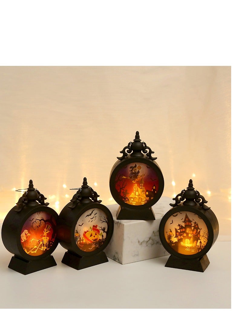 SYOSI Halloween Lantern, Portable Retro Halloween Lights, Vintage Hanging LED Decoration, Outdoor Hanging Plastic Lantern, Battery Powered for Indoor,Outdoor,Table,Party Spooky Decorations 2PCS - Image 2