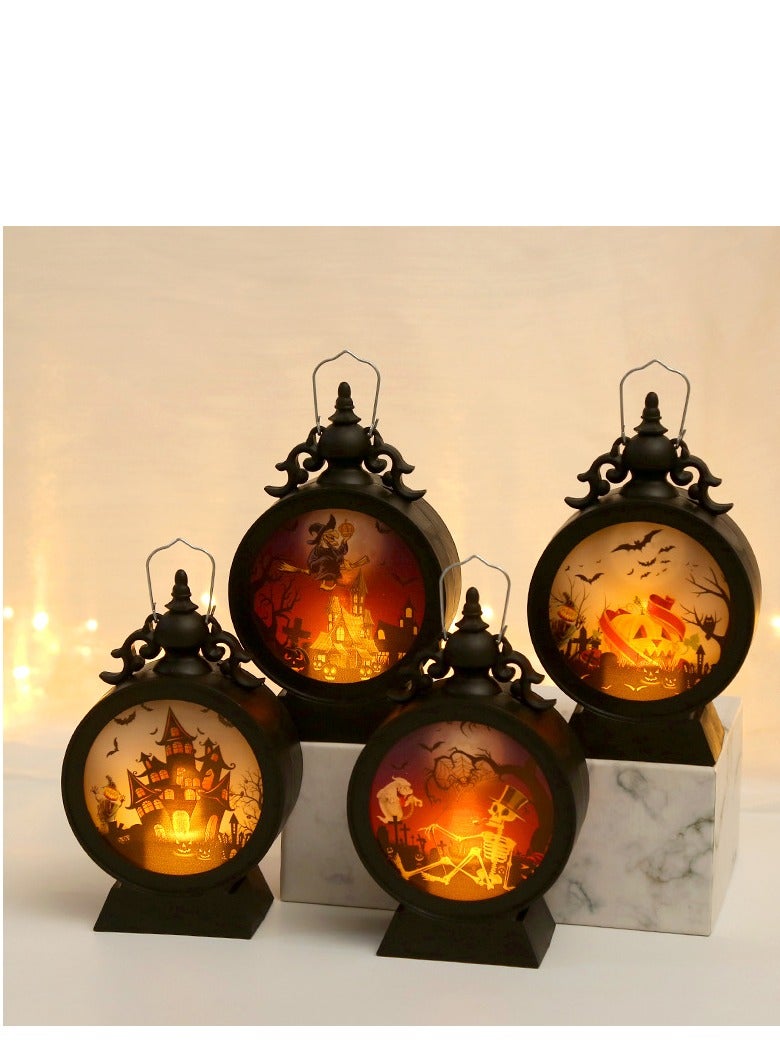 SYOSI Halloween Lantern, Portable Retro Halloween Lights, Vintage Hanging LED Decoration, Outdoor Hanging Plastic Lantern, Battery Powered for Indoor,Outdoor,Table,Party Spooky Decorations 2PCS - Image 5