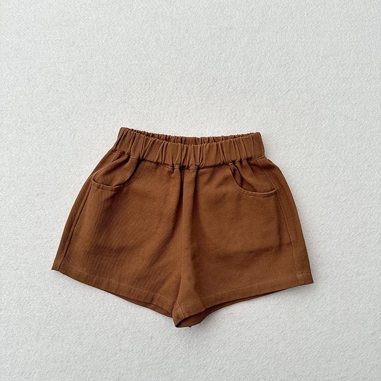 Basic Shorts ~ Summer New Baby Thin Casual Children's Pants Boys and Girls Retro Japanese and Korean Style Outer Wear Shorts - Image 1