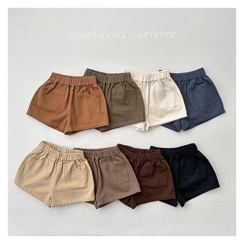 Basic Shorts ~ Summer New Baby Thin Casual Children's Pants Boys and Girls Retro Japanese and Korean Style Outer Wear Shorts - Image 2