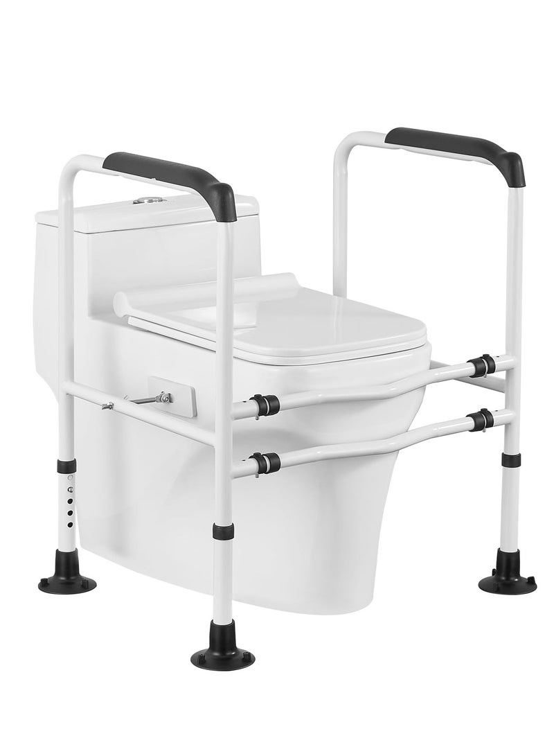 XiuWoo Toilet Safety Rail, Toilet Safety Frame for Elderly Adjustable Toilet Assist Grab Bar with Handles, Fits Most Toilets Weight Capacity 300 lbs  - Image 2