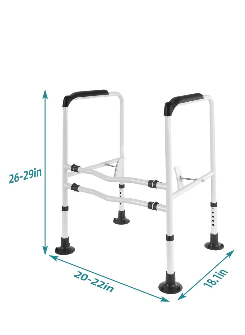 XiuWoo Toilet Safety Rail, Toilet Safety Frame for Elderly Adjustable Toilet Assist Grab Bar with Handles, Fits Most Toilets Weight Capacity 300 lbs  - Image 3