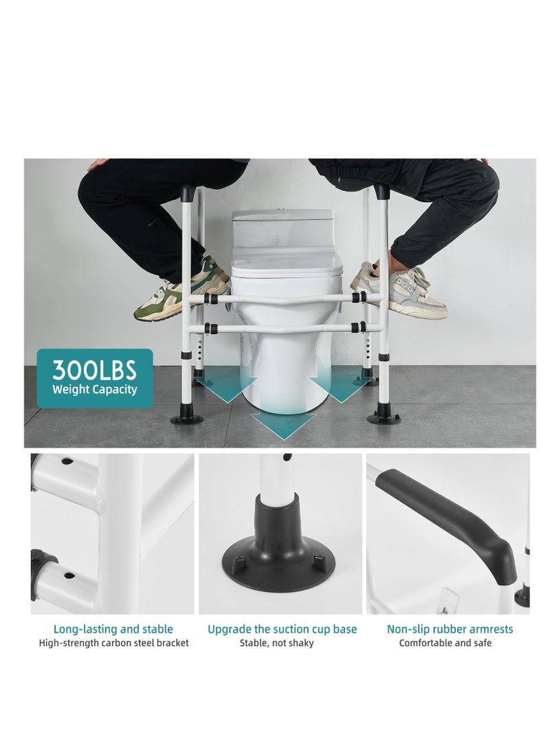 XiuWoo Toilet Safety Rail, Toilet Safety Frame for Elderly Adjustable Toilet Assist Grab Bar with Handles, Fits Most Toilets Weight Capacity 300 lbs  - Image 5