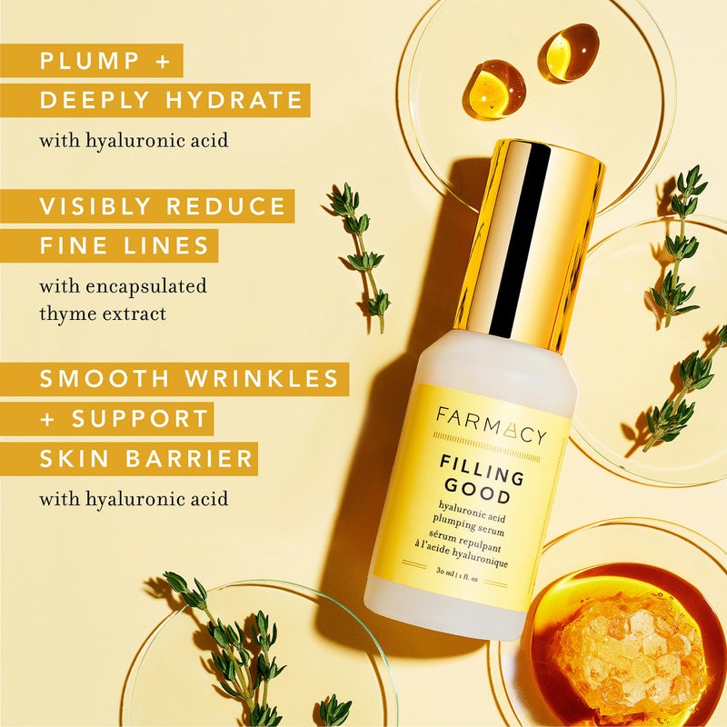 Farmacy Hyaluronic Acid Serum for Face - Filling Good Anti Aging Skin Care + Hydrating Face Serum - Plumping + Smoothing Wrinkle Serum to Visibly Firm Skin for a Youthful Complexion (30ml) - Image 2