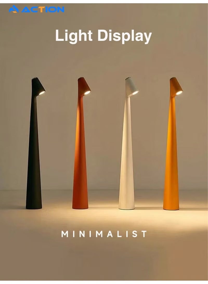 ACTION Touch Control LED Table Lamp – Rechargeable & Cordless with 3-Color Dimmable Light, Matte Plastic Shade, USB Charging – Modern Portable Downlight for Bedroom, Dining Table, Office, and Reading – Elegant Gift for Home Decor - Image 5