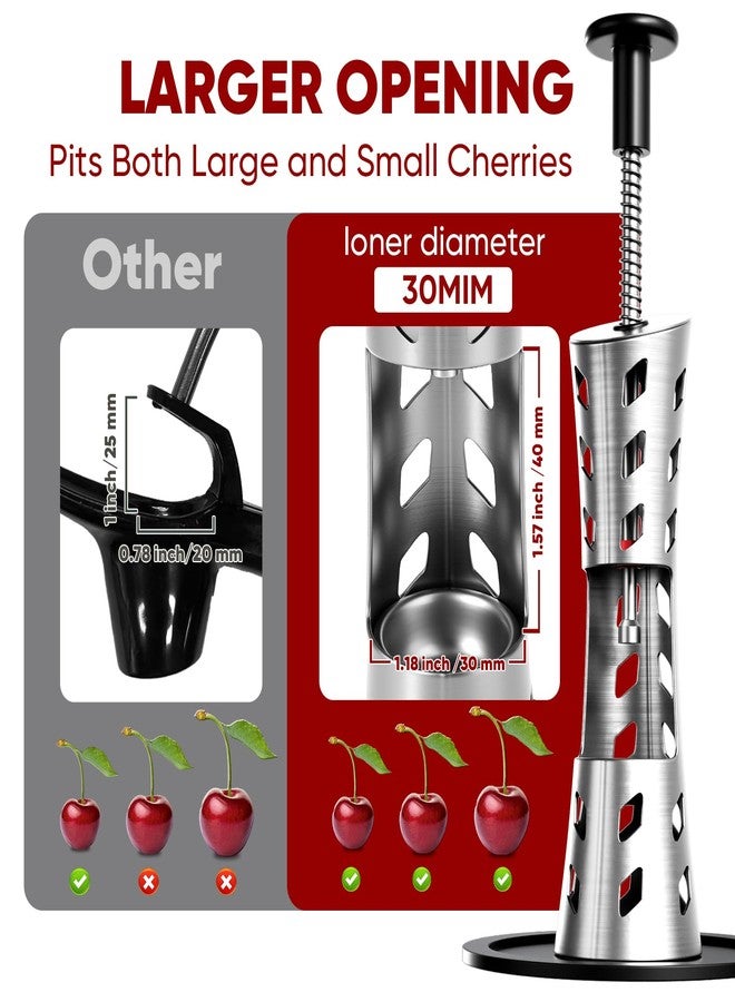 Newness Cherry Pitter, Premium Cherry Pitter Remover Tool, 304 Stainless Steel Cherry Seed Remover, Durable Cherry Stoner Fruit Pit Corer Deseeder Kitchen Tool, Press Type, More Labor Saving - Image 3