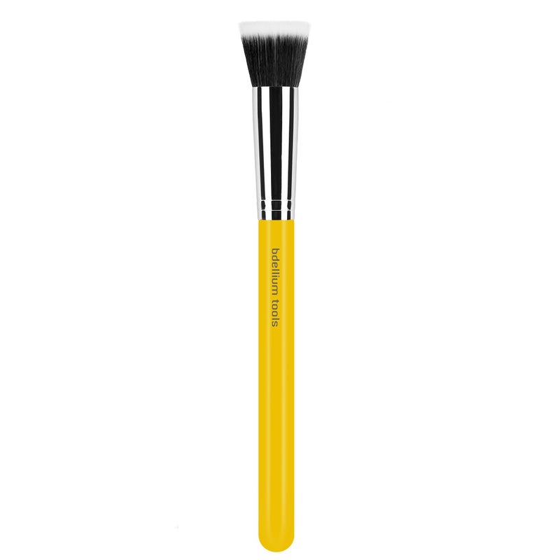 Bdellium Tools Professional Makeup Brush - Studio Series 953 Duo Fiber Foundation - With Soft Synthetic Fibers, For Precise Application of Foundation (Yellow, 1pc) - Image 1