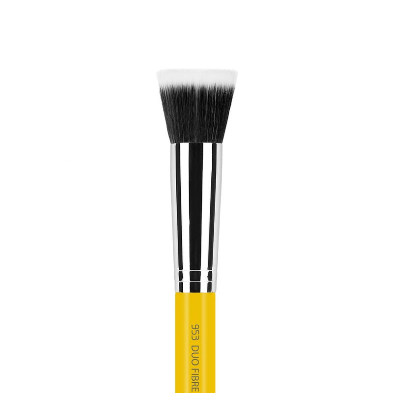 Bdellium Tools Professional Makeup Brush - Studio Series 953 Duo Fiber Foundation - With Soft Synthetic Fibers, For Precise Application of Foundation (Yellow, 1pc) - Image 2