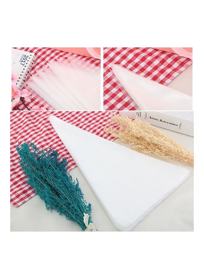 إسكدنيا طقم أكياس تزيين الحلويات للاستخدام مرة واحدة مكون من 100 قطعة شفاف - Image 4