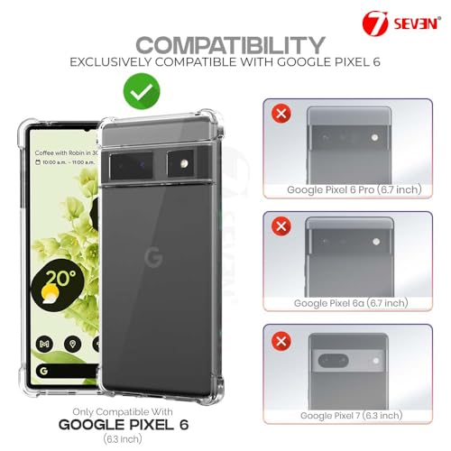 7-Seven 7SEVEN® Back Cover for Google Pixel 6 Transparent Mobile Back Case Shock Proof Design Camera Edges Protection Crystal Clear Phone Case Silicon Soft TPU and Flexible Bumper Phone Cover - Image 2