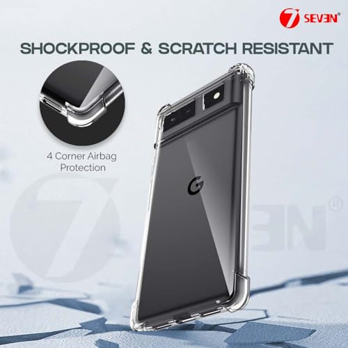 7-Seven 7SEVEN® Back Cover for Google Pixel 6 Transparent Mobile Back Case Shock Proof Design Camera Edges Protection Crystal Clear Phone Case Silicon Soft TPU and Flexible Bumper Phone Cover - Image 3