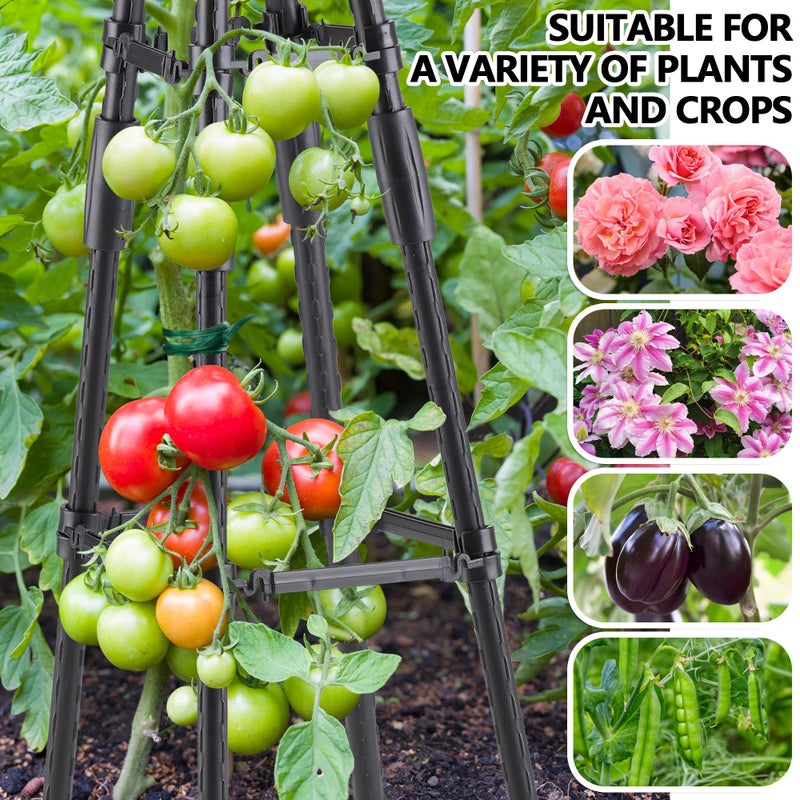 AlisisFores 4 Ft Tower Obelisk Trellis for Potted Climbing Plants, Garden Trellis Rustproof Plastic Coated Metal Plant Support for Vegetables, Vines and Rose Bushes - Image 3